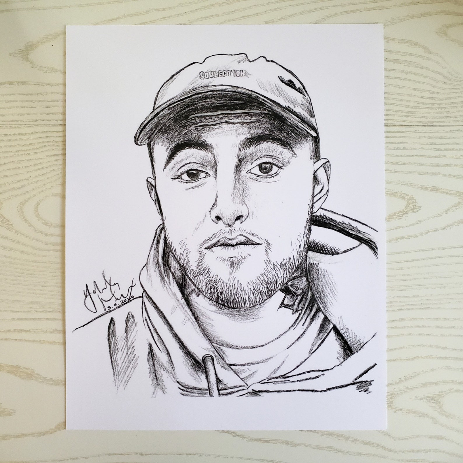 Mac Miller Pencil portrait Digital prints 11x14 Etsy