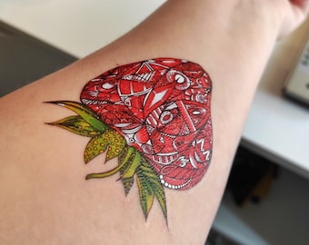 Strawberry temporary tattoo