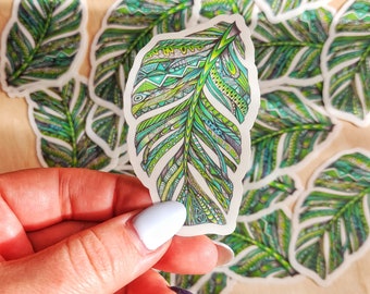 Clear tropical/banana leaf sticker