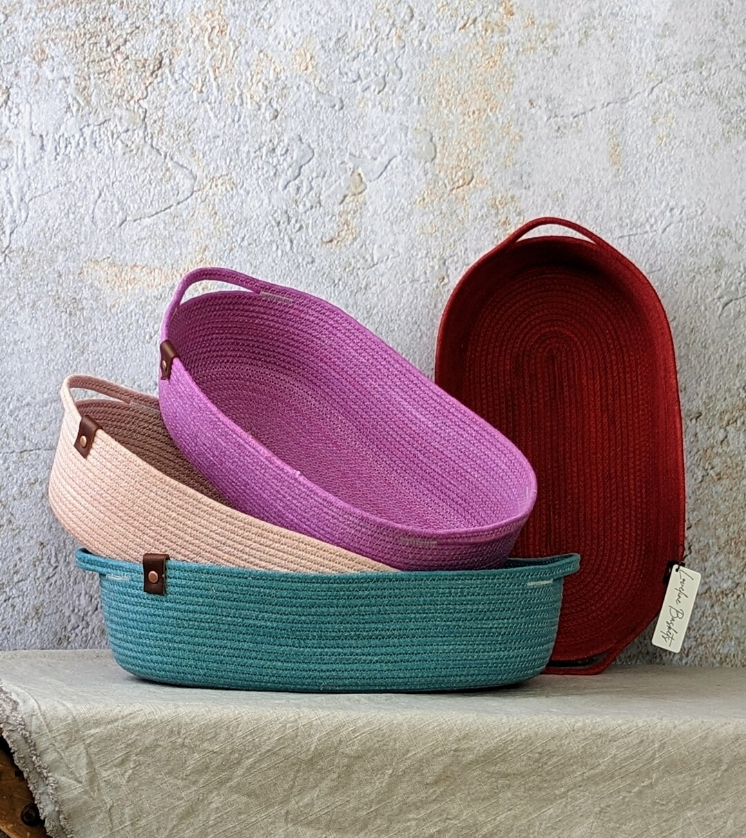 Rope Basket Bread Basket Table Centerpiece Maine Made Rope Etsy