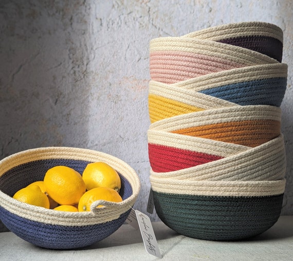 Small Rope Bowl, More Colors Available, Rope Basket, Kitchen