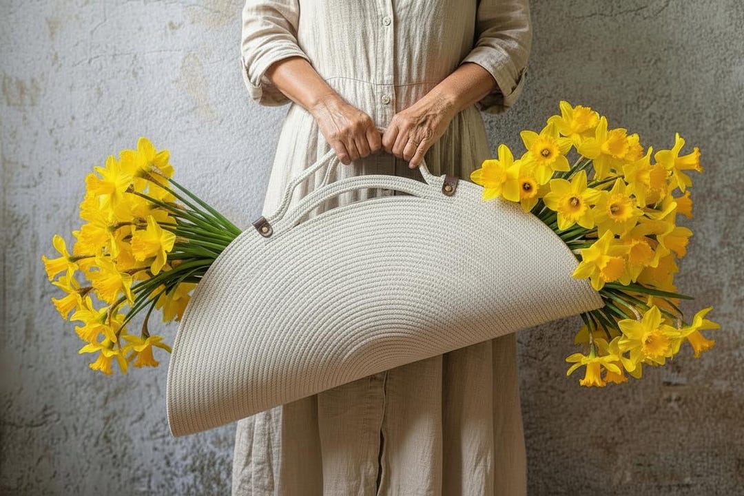 Hand Dyed Cotton Rope Garden Trug - Flower & Harvest Basket - Etsy