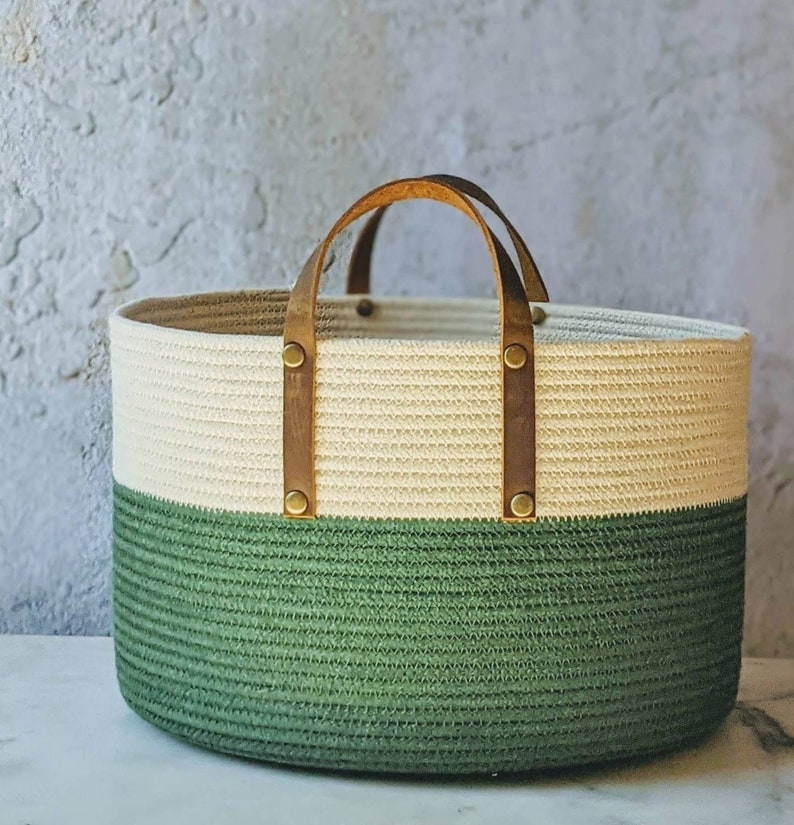 More Colors Available Rope Basket Made to Order Basket Etsy