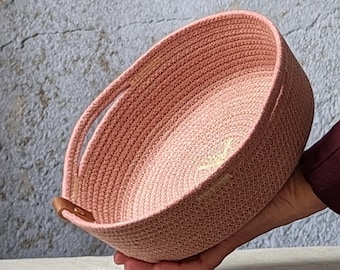 Trinket Basket, Small rope tray, 16 Hand-dyed colors, Small kitchen basket, Catchall basket,  Made in Maine, Gift basket, House warming gift