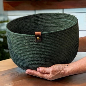 Rope basket, Knitting basket, Rope bowl, Made in Maine, Home décor, project basket, Fruit basket, Minimal home décor, Mail basket,