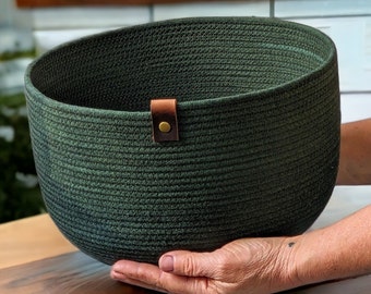 Rope basket, Knitting basket, Rope bowl, Made in Maine, Home décor, project basket, Fruit basket, Minimal home décor, Mail basket,