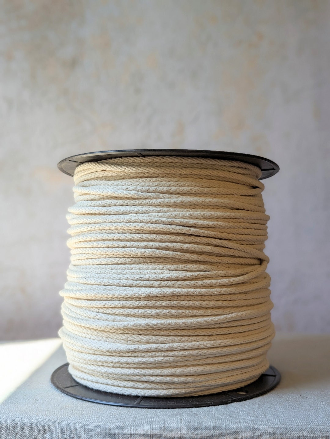 7/32 Solid Braid Cotton Rope, 100 Percent Cotton Rope, 1000' Spool 100 ...