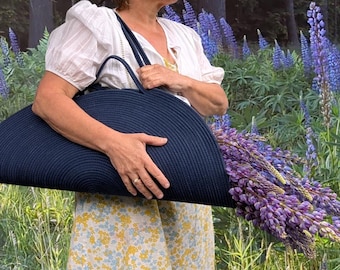 Garden Basket, Rope Flower Trug, Gathering Basket, Harvest Tote, Maine Made, Herb Tote, Foraging Tote, Flower Lover, Unique Summer Gift