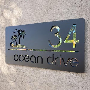 House Number Signs and Plaques with Palms