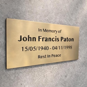 Engraved Acrylic Memorial Plaque: Weatherproof