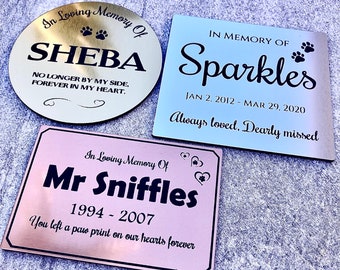 Engraved Pet Memorial Plaques and Stakes| Headstone Plaque | Memorial Sign | Garden Plaque | Grave Marker