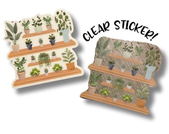 Succulents Clear Sticker: Waterproof Vinyl Plant Decal