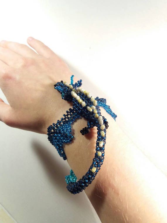 Beaded bracelet beading dragon fantasy jewellery Etsy