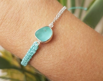 Bracelet surfeur, bracelet en verre de mer, bracelet étanche, bracelet bijoux en verre de mer, bracelet en verre de mer pour femme, bracelet de plage en verre