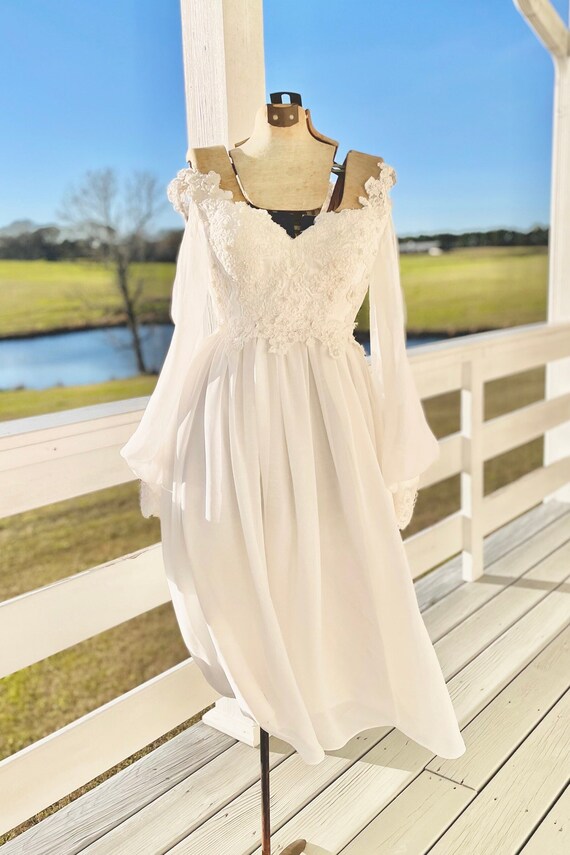 Vintage Tea Length Confirmation blanche Robe de mari e Etsy Canada