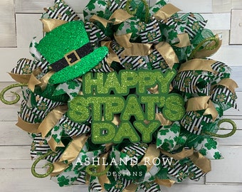 Happy St. Pat's Day Wreath, St. Patrick's Day Wreath, Saint Patrick's Day Wreath, St. Patty's Day Wreath