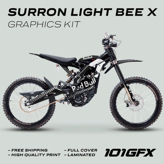 Surron Light Bee X Graphics Kit R BULL MONO BLACK White Decals Stickers  Laminated Sur-ron L1E Ebike Emoto - Etsy