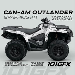 Can-Am OUTLANDER G2 Graphics kit SCRATCHY WINTER for 650 / 800 / 1000 Canam Outlander Max G2 Decals Sticker kit Protective Design
