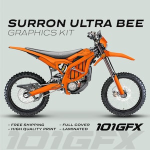 Surron Ultra Bee Graphics Kit SOLID COLOR ORANGE Decals Stickers Laminated eBike Sur-Ron Ultra Decals Wrap Protection Mono Color