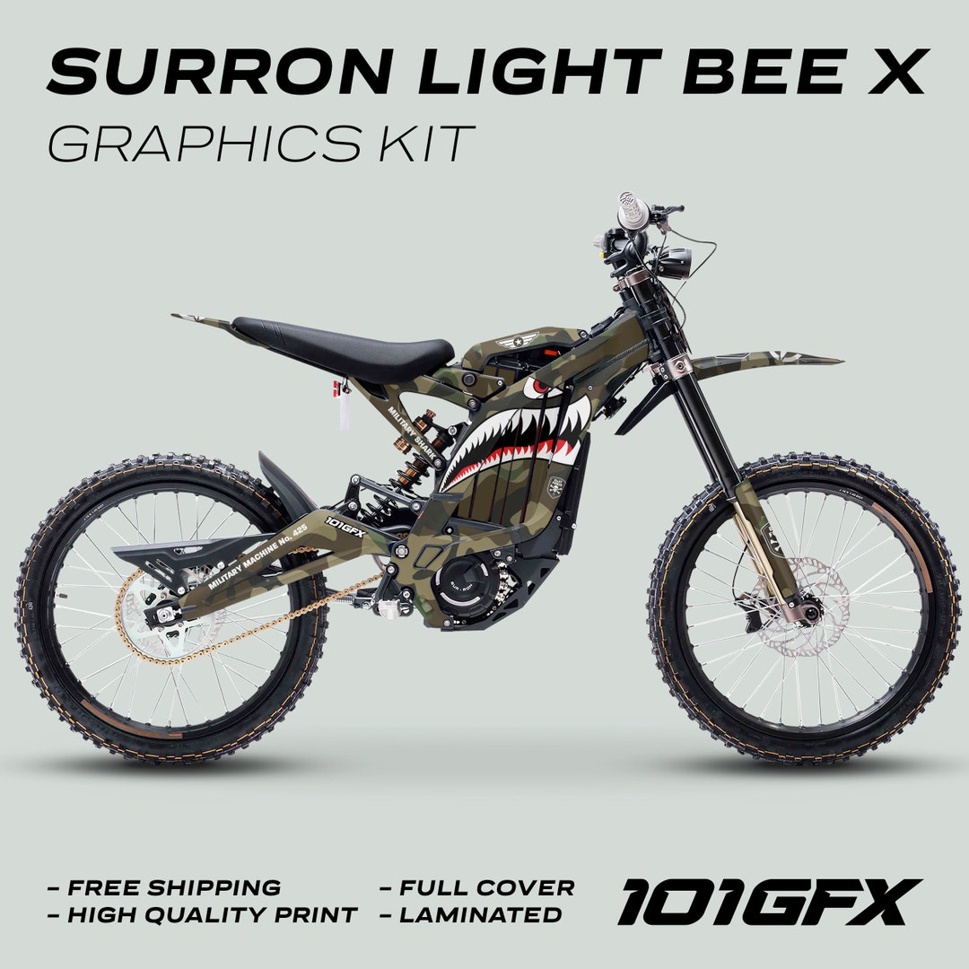 Surron Light Bee X Graphics Kit MILITARY SHARK CAMO Decals