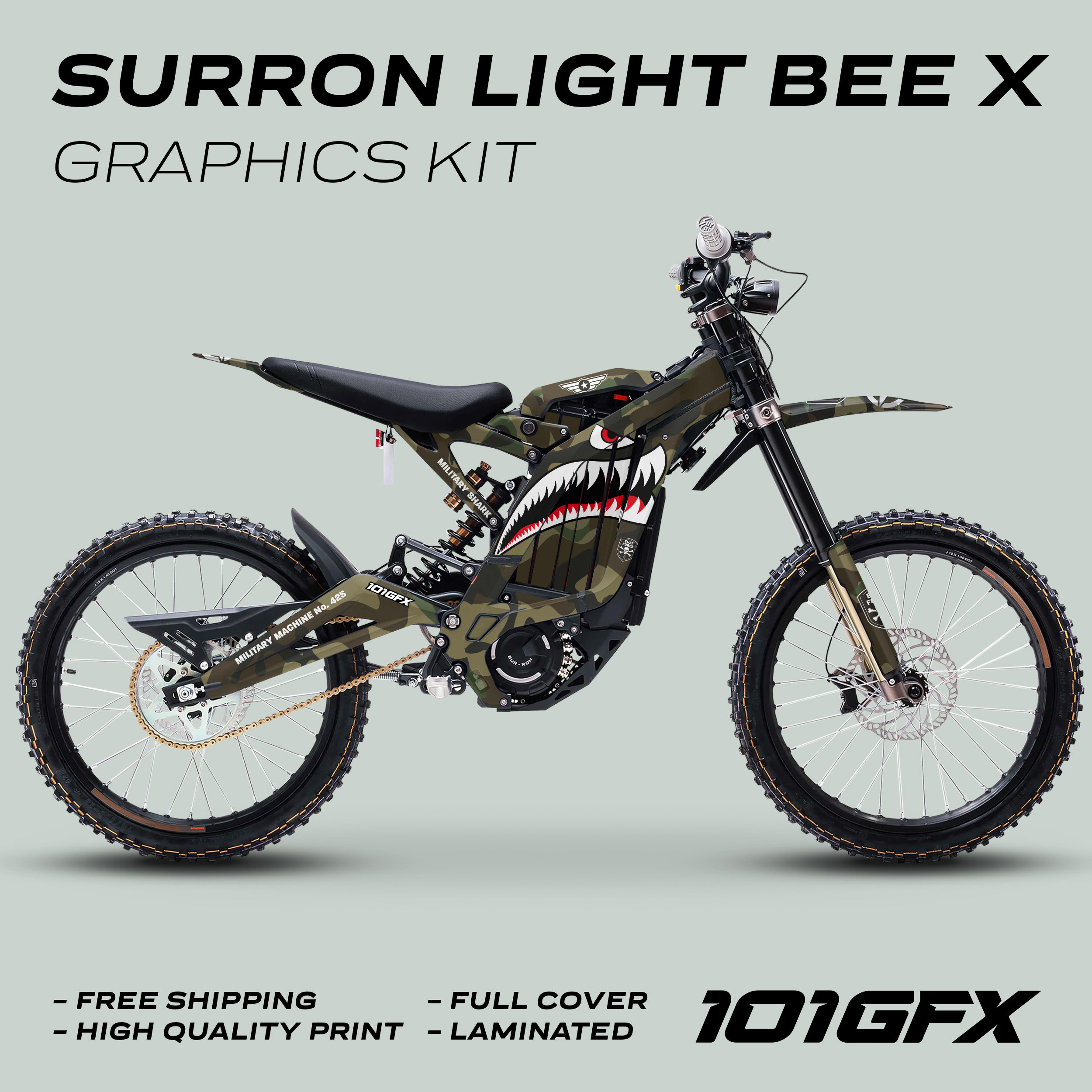 Surron Light Bee X Graphics Kit MILITARY SHARK CAMO Decals Etsy
