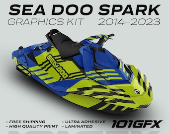 Sea-Doo Spark Trixx グラフィックキット 2024-2025：フレイムブルー