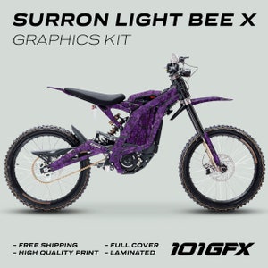 Tasaca T500 Electric Dirt Bike Sakura Graphics Kit | Mint Cherry