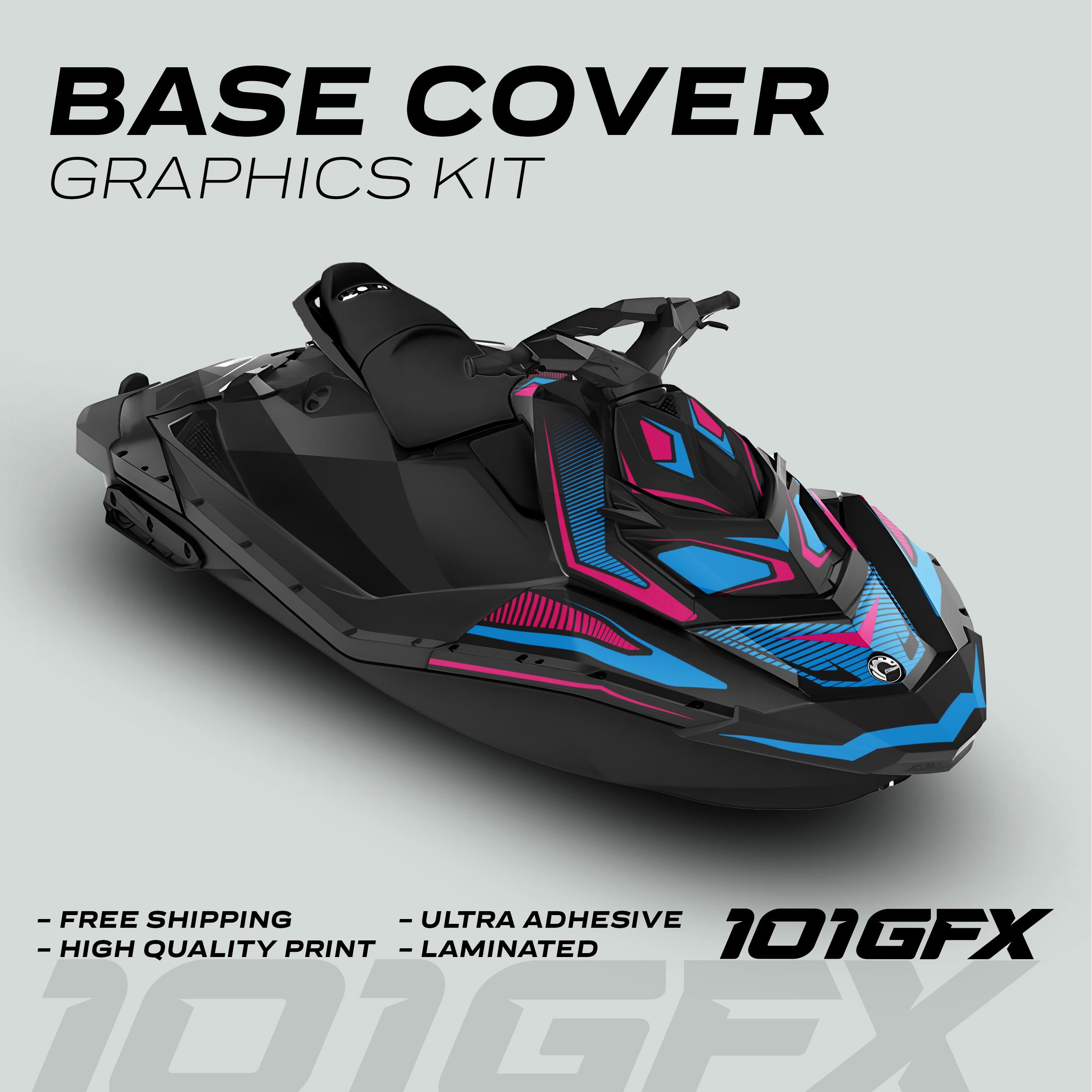 Sea Doo Spark Graphics Kit RACE LINE Magenta Cyan 2014-2023 Sea