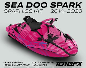 Sea Doo Spark Graphics kit MIAMI MAGENTA PINK 2014-2023 Spark Trixx Decals Stickers
