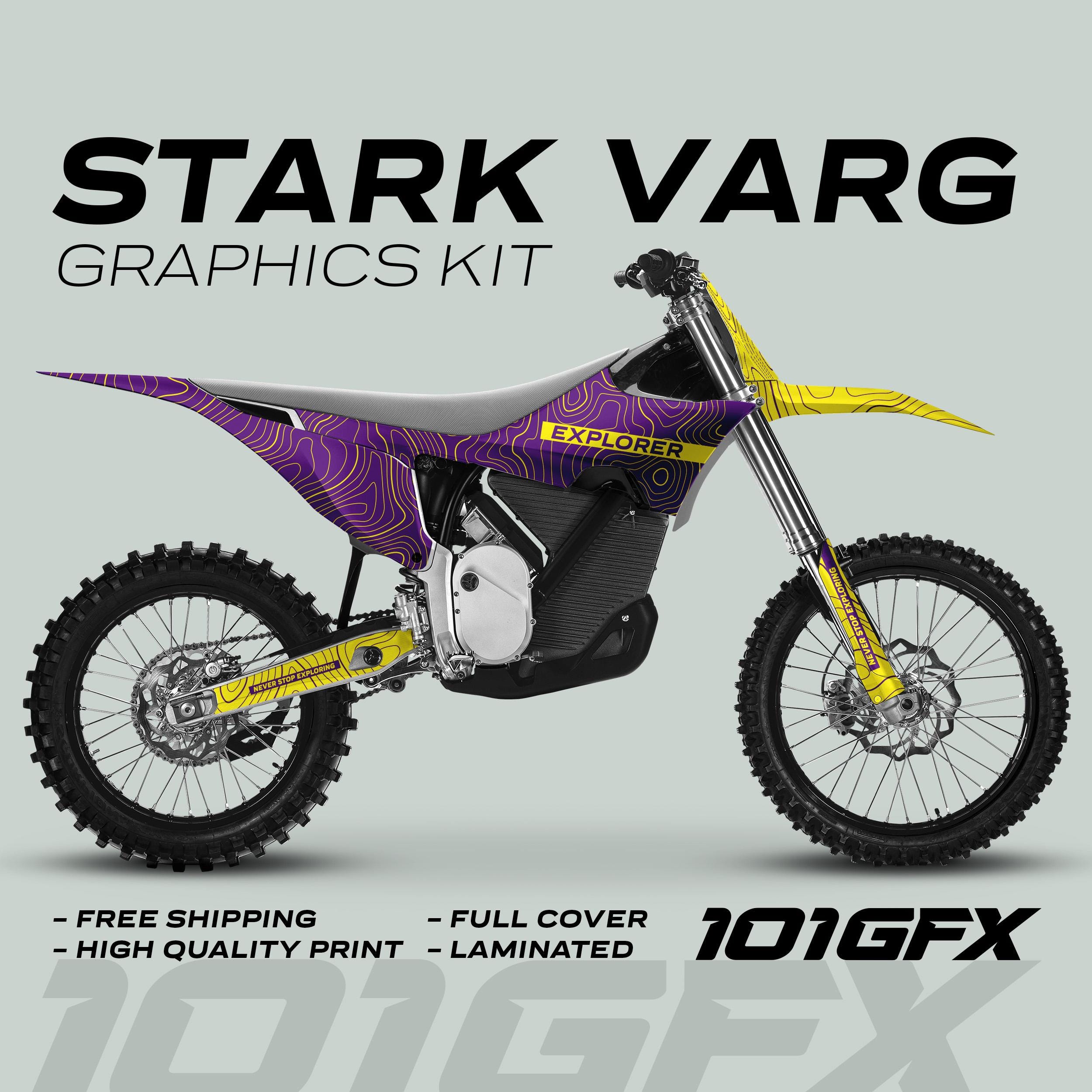 STARK VARG rouge beige noir kit d'autocollants graphiques complets pour