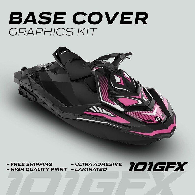Sea Doo Spark Dekalkit RACE LINE Vit Rosa 2014-2023 Sea-Doo Spark Trixx Dekaler Klistermärken SeaDoo BASE COVER