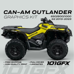 Can-Am OUTLANDER G2 Graphics kit EXPLORER Yellow Black for 650 / 800 / 1000 Canam Outlander Max G2 Decals Sticker kit Protective Design