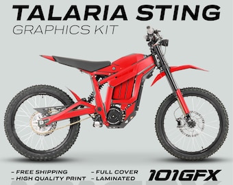 Zestaw graficzny Talaria Sting MX3 MX4 Naklejki w jednolitym kolorze czerwonym Laminowane eBike Emoto Mono Color