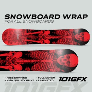 Snowboard Wrap RIDER FOREVER RED Snowboard sticker skin decals stickers