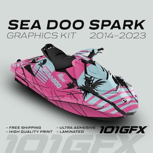 Sea Doo Spark Graphics kit MIAMI PINK MILKY 2014-2023 Spark Trixx Decals Stickers