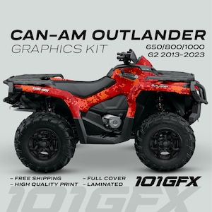 Can-Am OUTLANDER Graphics kit DIGITAL CAMO Red for 650 / 800 / 1000 Canam Outlander Max G2 Decals Sticker kit Protective Design