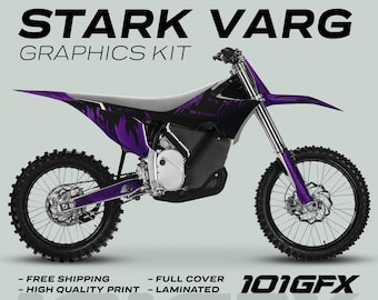 Kit Autocollants Stark Varg - Motoshack - Graphiques Gris, Forêt, Rouge, Neige, Blanc - Neuf