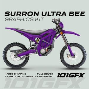 Surron Ultra Bee Graphics Kit SOLID COLOR PURPLE Decals Stickers Laminated eBike Sur-Ron Ultra Decals Wrap Protection Mono Color