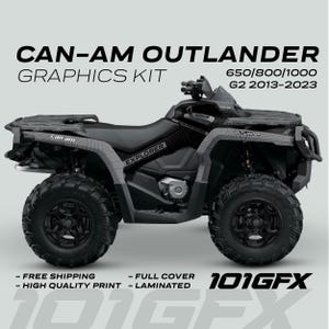 Can-Am OUTLANDER Graphics kit EXPLORER Black Grey for 650 / 800 / 1000 Canam Outlander Max G2 Decals Sticker kit Protective Design