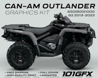 Can-Am OUTLANDER Grafik-kit EXPLORER Schwarz Grau für 650 / 800 / 1000 Canam Outlander Max G2 Abziehbilder Aufkleber-Set Schutzdesign