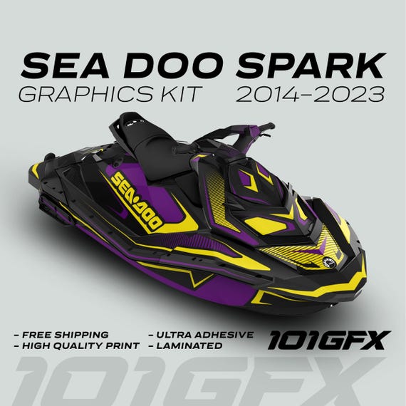 Sea Doo Spark グラフィックキット RACE LINE パープルイエロー 2014