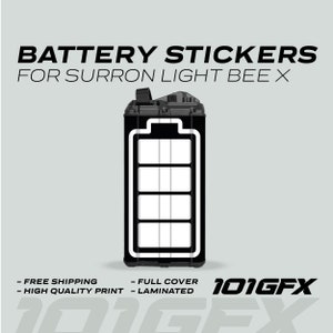 Surron Light Bee X Battery Stickers ICON BLACK WHITE decals,  graphics kit, Battery, Sur Ron X, sur-ron light bee, Segway x260 x160