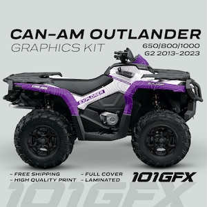 Can-Am OUTLANDER G2 Graphics kit EXPLORER White Purple for 650 / 800 / 1000 Canam Outlander Max G2 Decals Sticker kit Protective Design