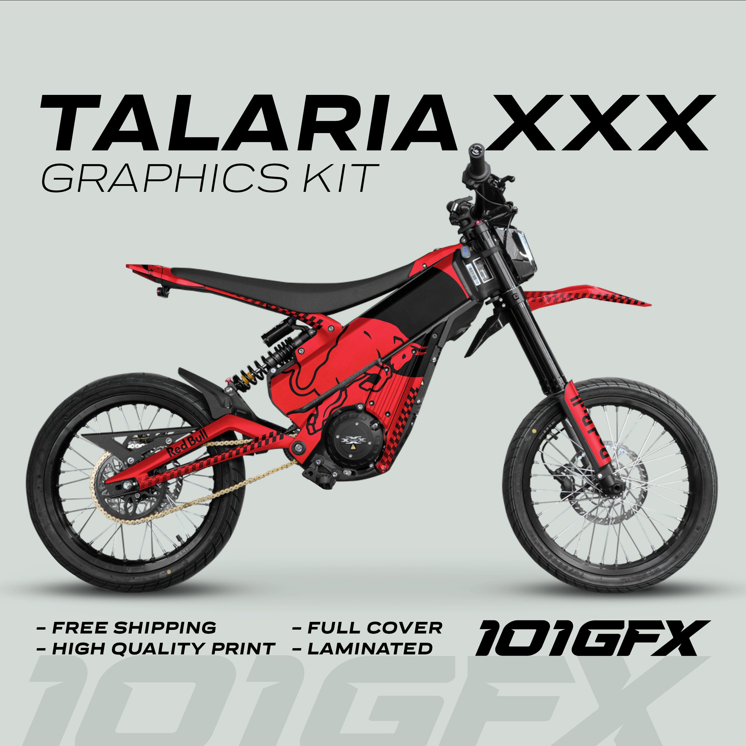 Talaria XXX Graphics Kit R BULL MONO Red Black Decals Stickers