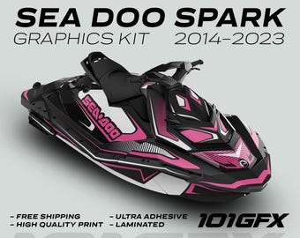 Kit déco Sea Doo Spark RACE LINE Blanc Rose 2014-2023 Décalcomanies Sea-Doo Spark Trixx Stickers SeaDoo