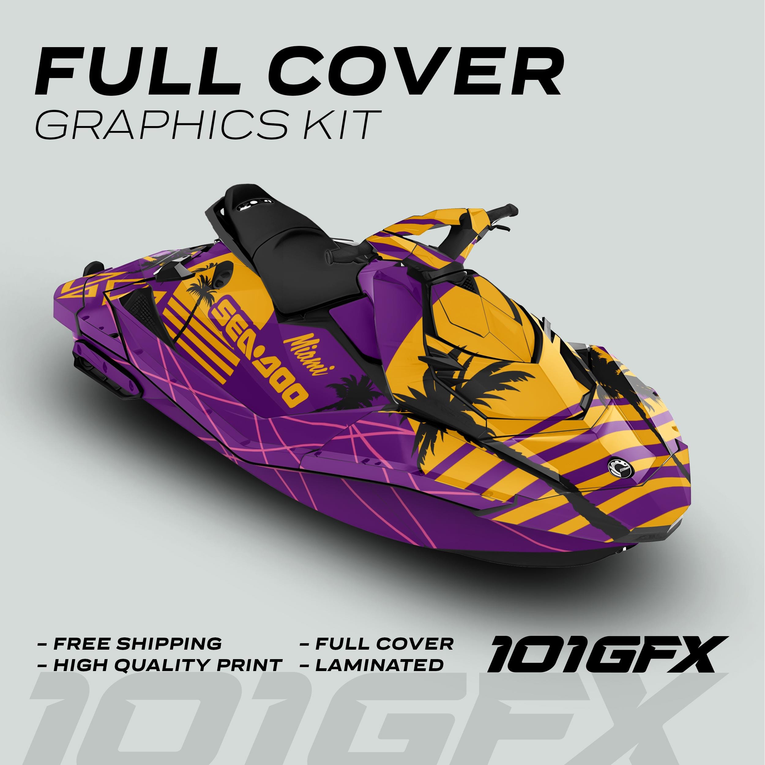 Sea Doo Spark Graphics Kit MIAMI PURPLE YELLOW 2014-2023 Spark