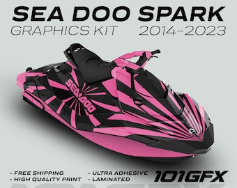 Sea Doo Spark グラフィックキット RAYS ブラック ピンク 2014-2023