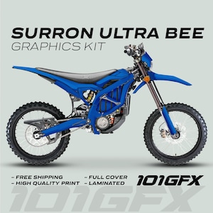 Surron Ultra Bee Graphics Kit SOLID COLOR BLUE Decals Stickers Laminated eBike Sur-Ron Ultra Decals Wrap Protection Mono Color