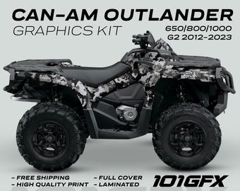 Can-Am OUTLANDER Grafikkit SPLAT CAMO Grau für 650 / 800 / 1000 Canam Outlander Max G2 Aufkleber Aufkleber Schutzdesign