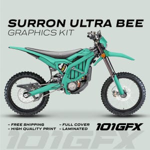Surron Ultra Bee Graphics Kit SOLID COLOR MINT Decals Stickers Laminated eBike Sur-Ron Ultra Decals Wrap Protection Mono Color
